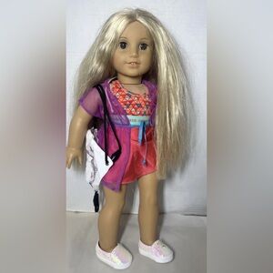 American Girl  18 Inch Doll Long Blonde Hair Brown Eyes Historical